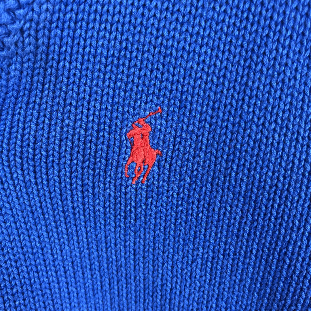 Ralph Lauren Shawl Collar Cotton Knit Sweater, Women's Size XL (approx.) cotton blue type Vintage Second Hand