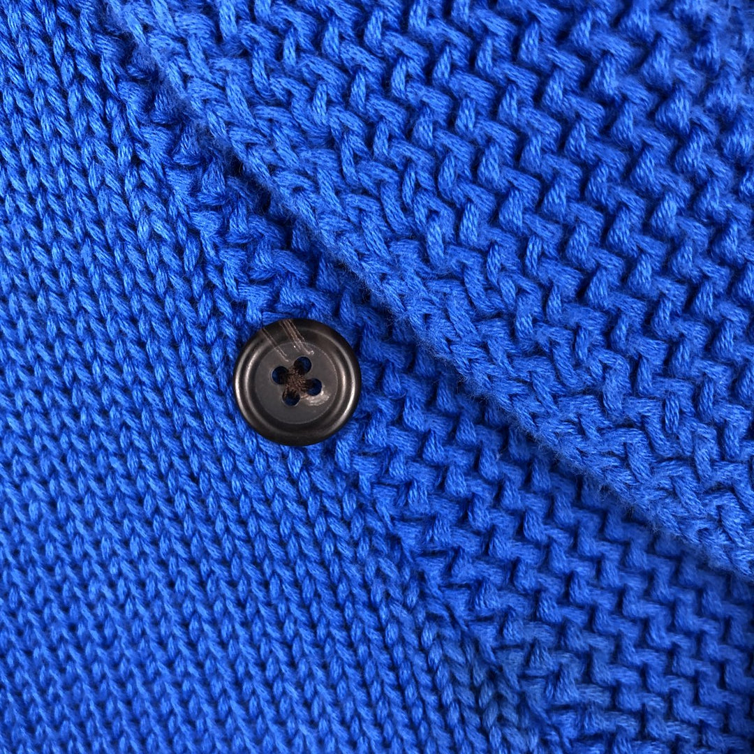 Ralph Lauren Shawl Collar Cotton Knit Sweater, Women's Size XL (approx.) cotton blue type Vintage Second Hand
