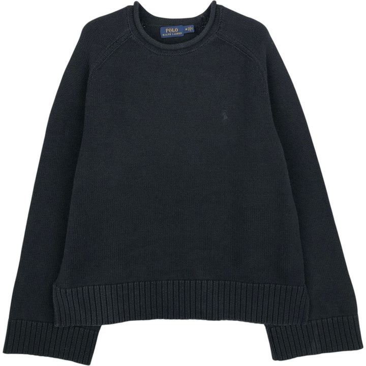 Ralph Lauren POLO RALPH LAUREN Roll Neck Cotton Knit Sweater, Women's Size M (approx.) cotton black type Vintage Second Hand