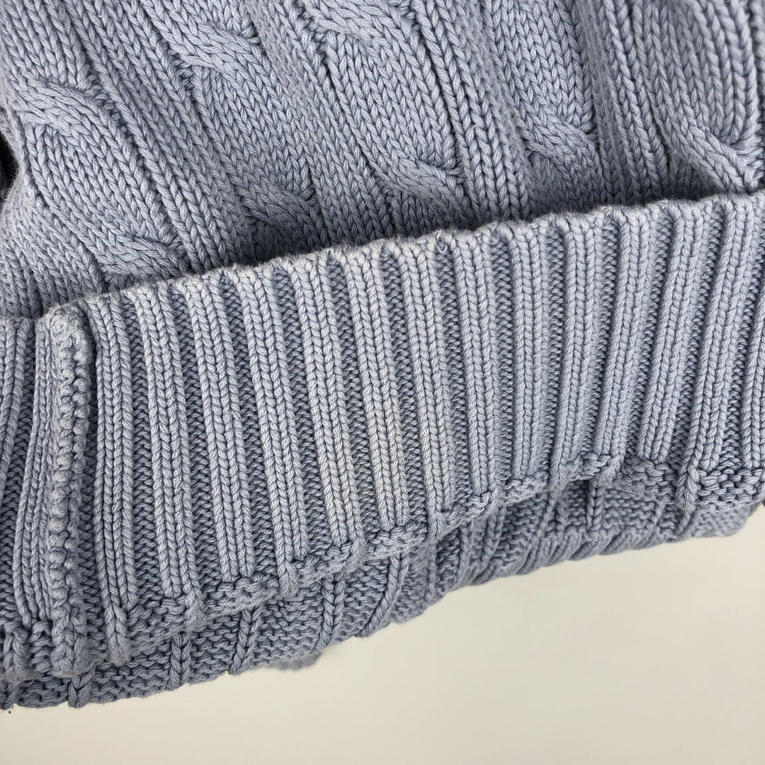 Ralph Lauren RALPH LAUREN SPORT Cable Knit V-Neck Cotton Knit Sweater, Women's Size Small cotton Blue type light blue Vintage Second Hand