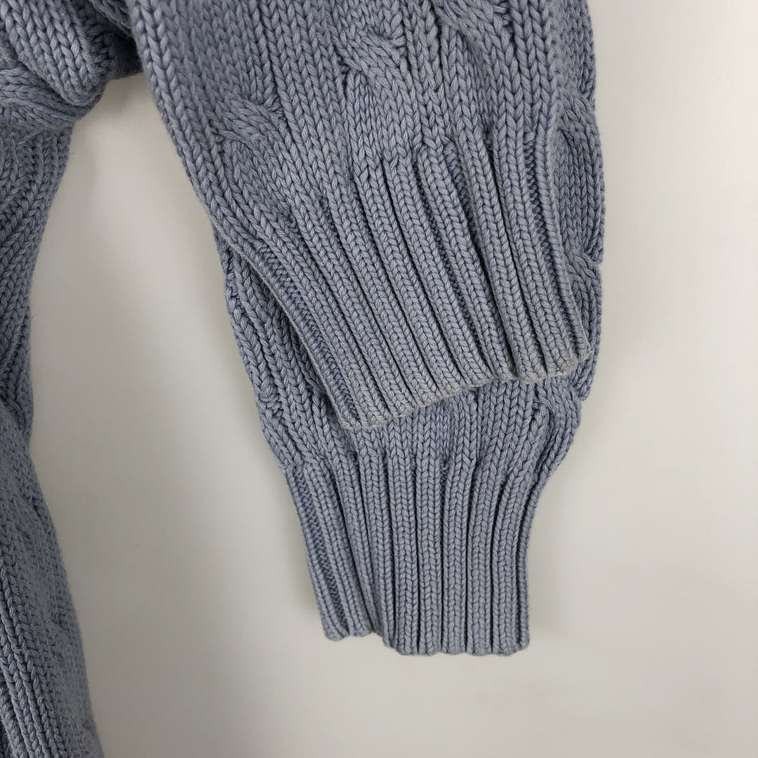 Ralph Lauren RALPH LAUREN SPORT Cable Knit V-Neck Cotton Knit Sweater, Women's Size Small cotton Blue type light blue Vintage Second Hand