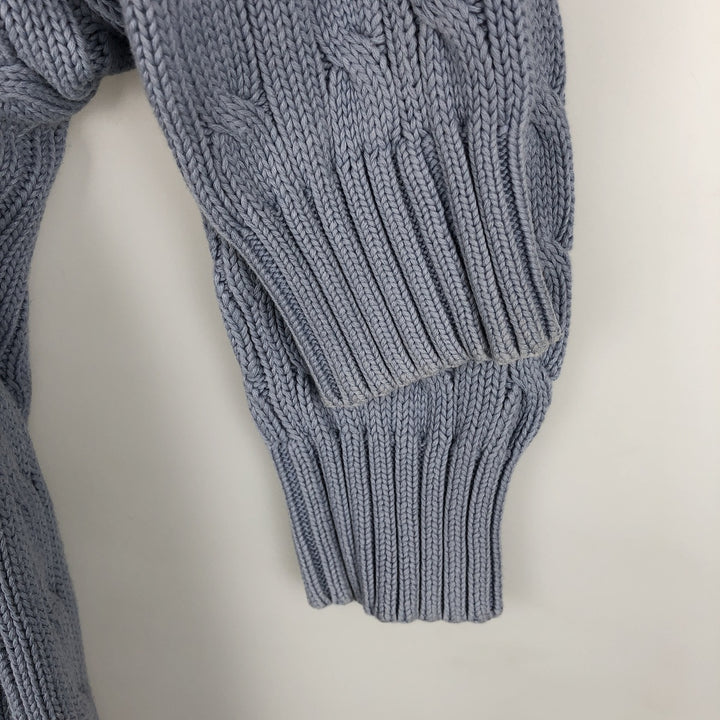 Ralph Lauren RALPH LAUREN SPORT Cable Knit V-Neck Cotton Knit Sweater, Women's Size Small cotton Blue type light blue Vintage Second Hand