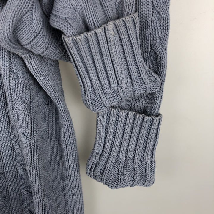 Ralph Lauren RALPH LAUREN SPORT Cable Knit V-Neck Cotton Knit Sweater, Women's Size Small cotton Blue type light blue Vintage Second Hand