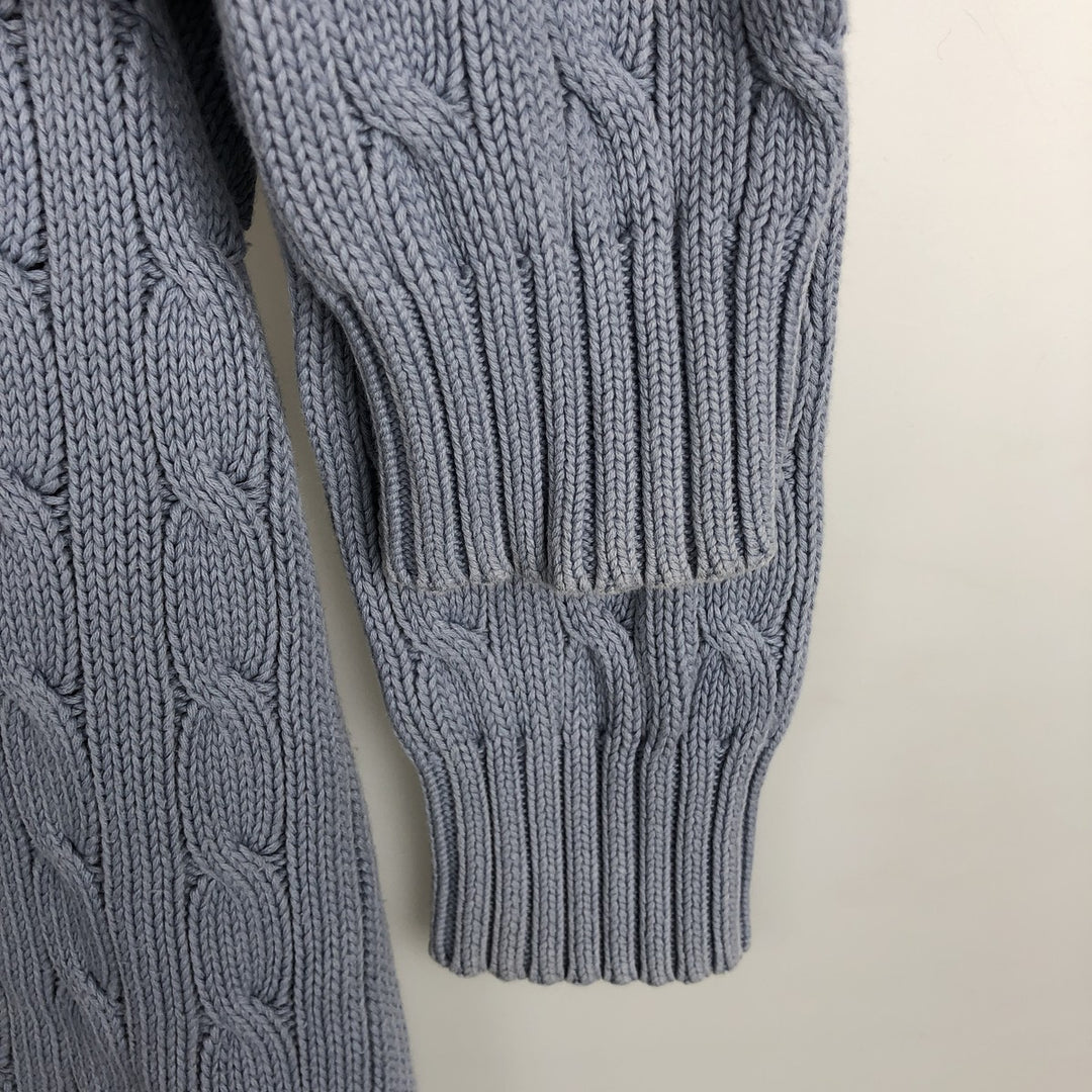 Ralph Lauren RALPH LAUREN SPORT Cable Knit V-Neck Cotton Knit Sweater, Women's Size Small cotton Blue type light blue Vintage Second Hand