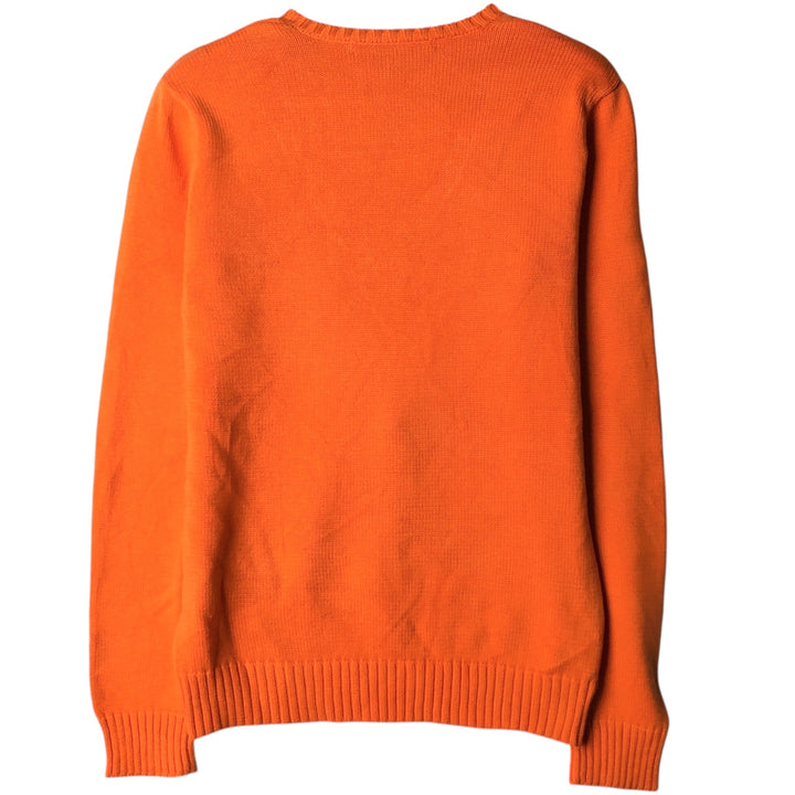 Ralph Lauren RALPH LAUREN SPORT V-neck cotton knit sweater, women's size L (approx.) cotton orange type Vintage Second Hand