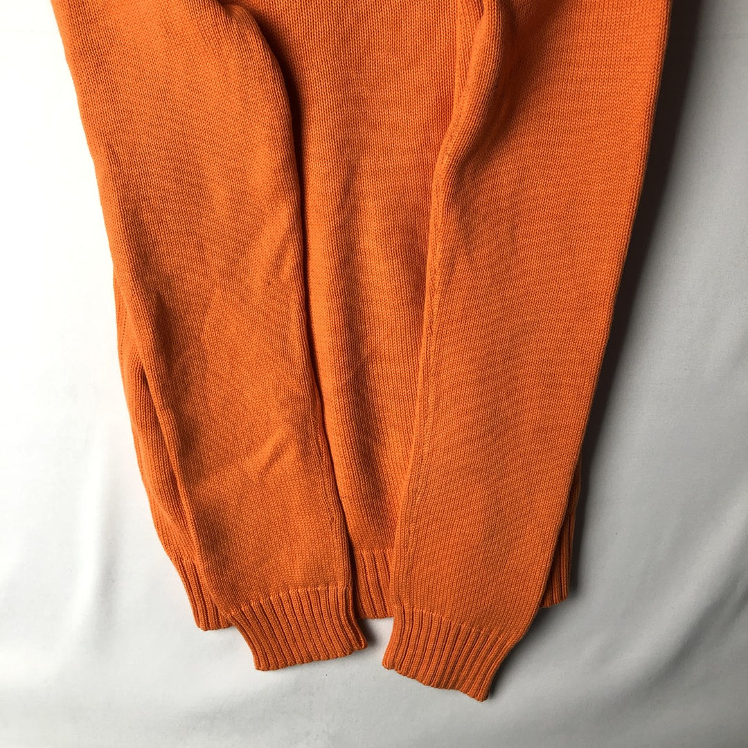 Ralph Lauren RALPH LAUREN SPORT V-neck cotton knit sweater, women's size L (approx.) cotton orange type Vintage Second Hand