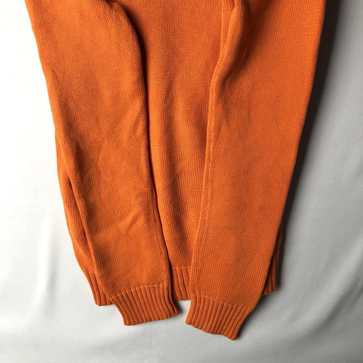 Ralph Lauren RALPH LAUREN SPORT V-neck cotton knit sweater, women's size L (approx.) cotton orange type Vintage Second Hand