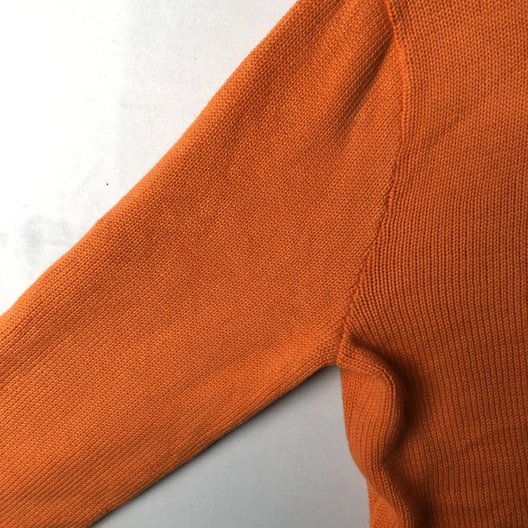 Ralph Lauren RALPH LAUREN SPORT V-neck cotton knit sweater, women's size L (approx.) cotton orange type Vintage Second Hand
