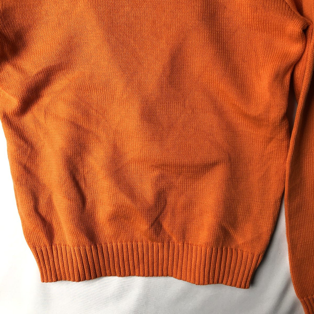 Ralph Lauren RALPH LAUREN SPORT V-neck cotton knit sweater, women's size L (approx.) cotton orange type Vintage Second Hand