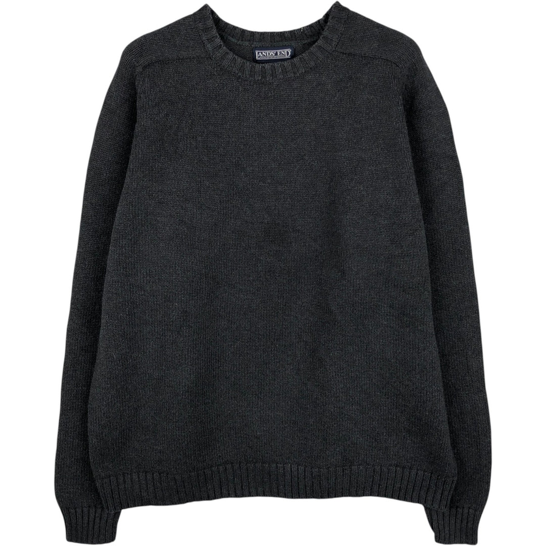 2000'S Lands' End cotton knit sweater, women's size XL. cotton gray type Vintage Second Hand