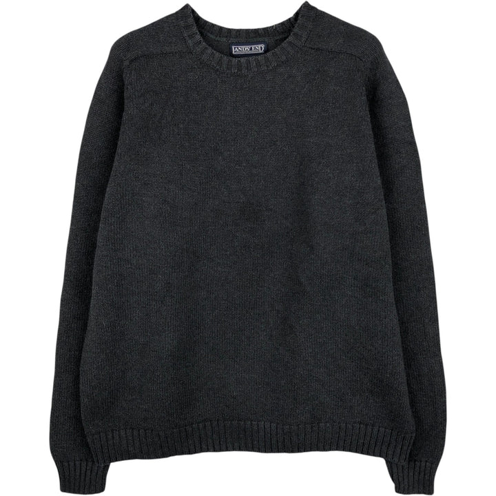 2000'S Lands' End cotton knit sweater, women's size XL. cotton gray type Vintage Second Hand