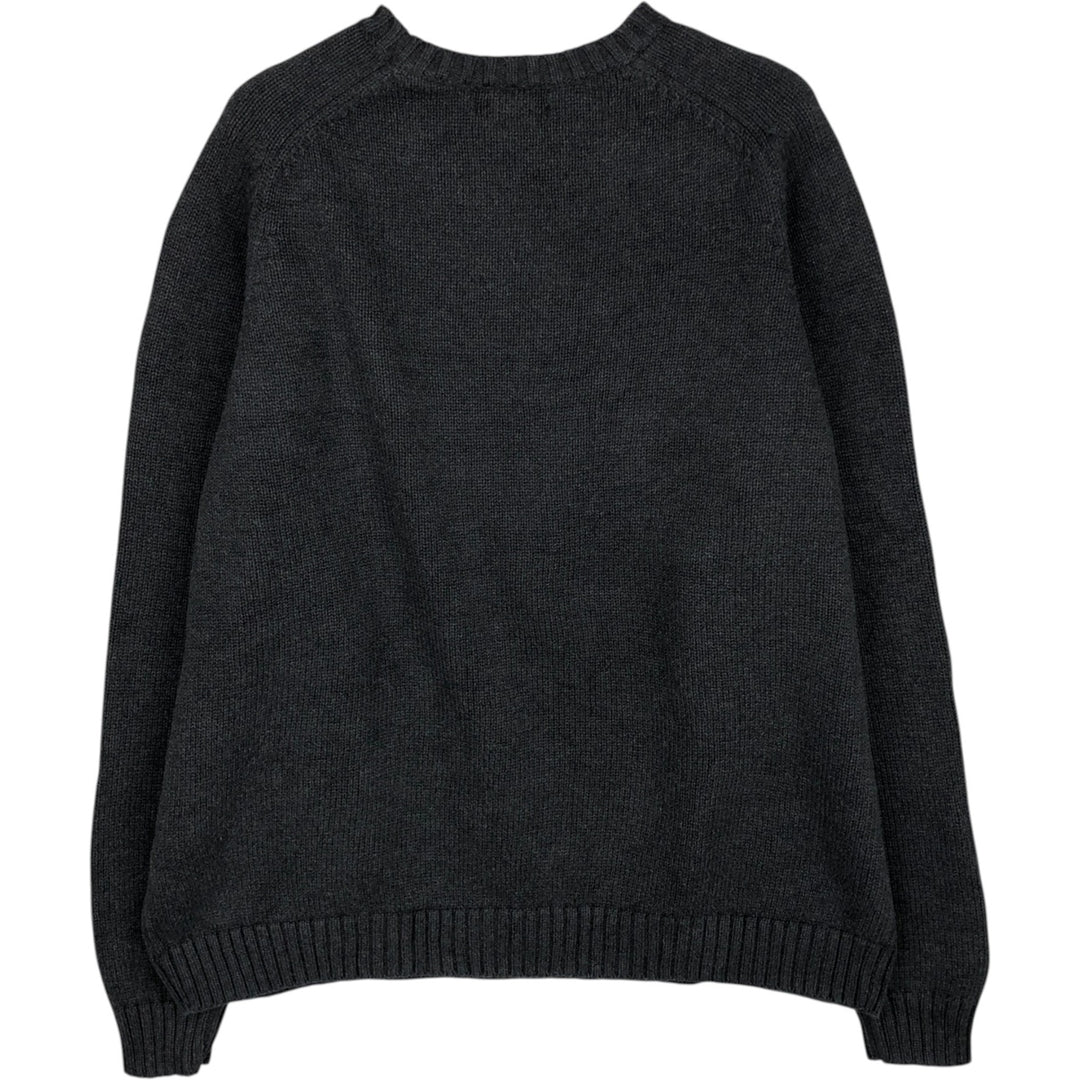 2000'S Lands' End cotton knit sweater, women's size XL. cotton gray type Vintage Second Hand