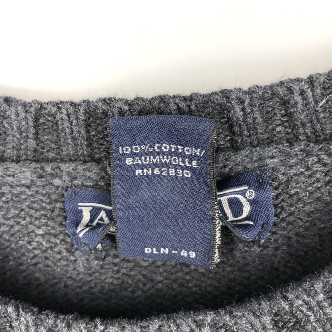 2000'S Lands' End cotton knit sweater, women's size XL. cotton gray type Vintage Second Hand