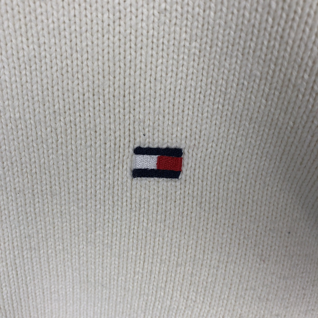 Vintage 90'S Tommy Hilfiger cotton knit sweater, women's size XL cotton ivory Vintage Second Hand