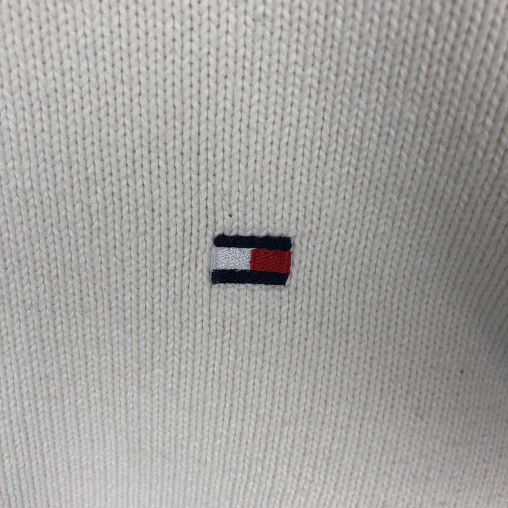 Vintage 90'S Tommy Hilfiger cotton knit sweater, women's size XL cotton ivory Vintage Second Hand
