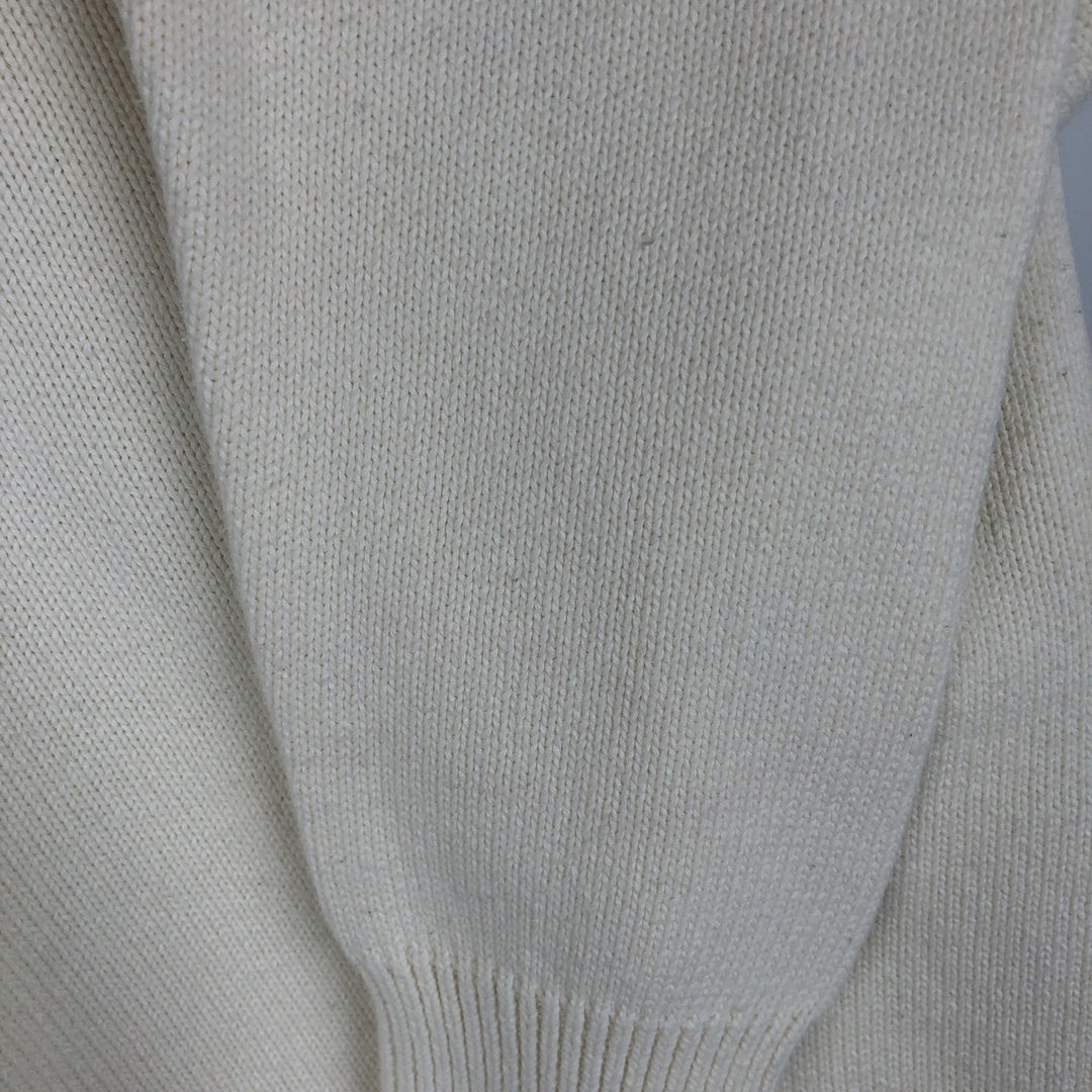Vintage 90'S Tommy Hilfiger cotton knit sweater, women's size XL cotton ivory Vintage Second Hand