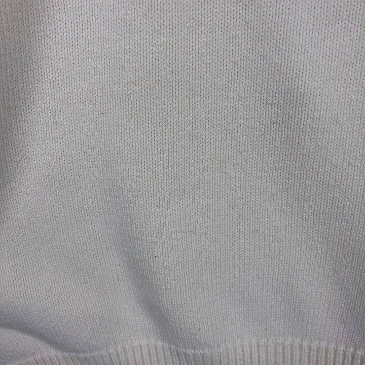Vintage 90'S Tommy Hilfiger cotton knit sweater, women's size XL cotton ivory Vintage Second Hand