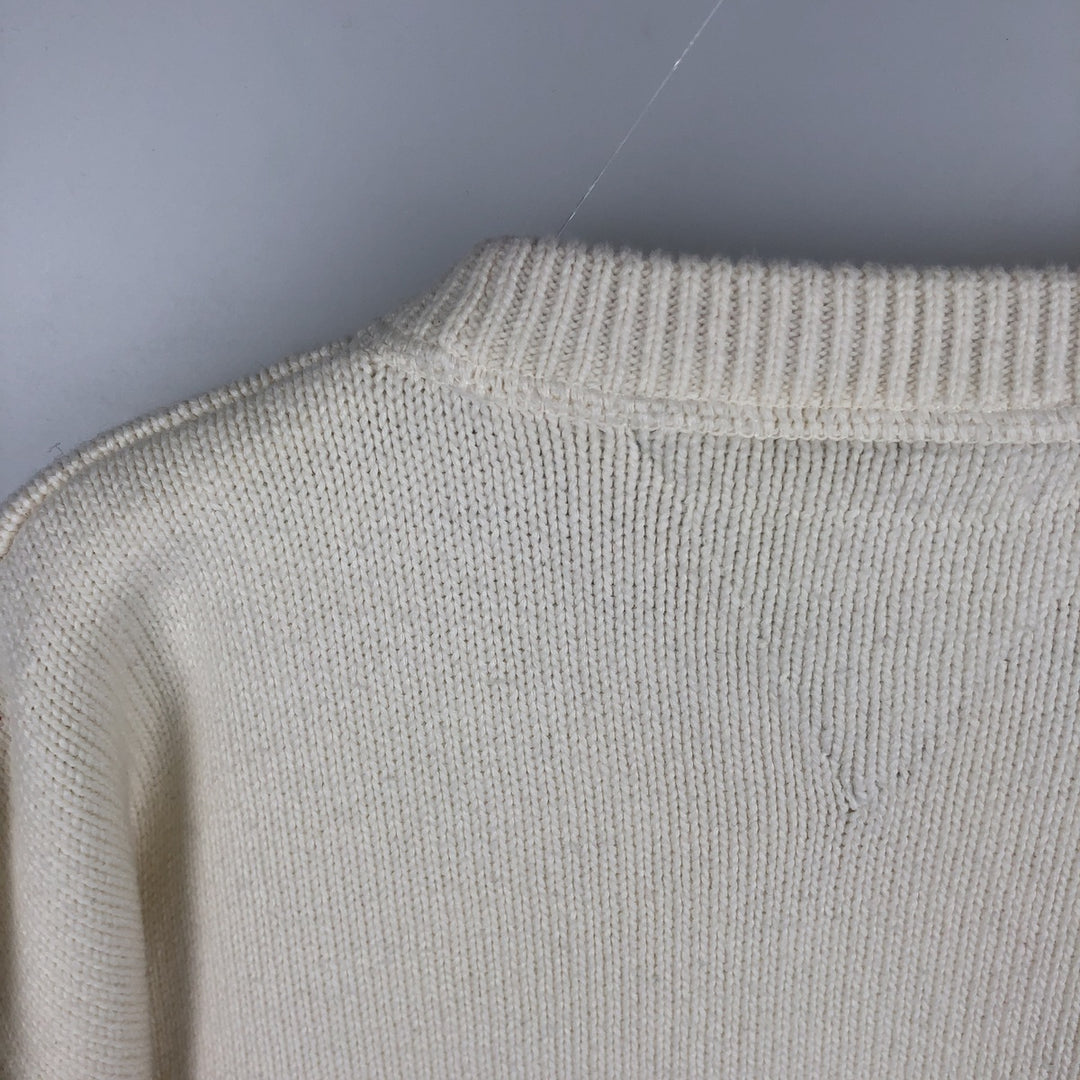 Vintage 90'S Tommy Hilfiger cotton knit sweater, women's size XL cotton ivory Vintage Second Hand