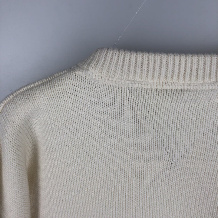 Vintage 90'S Tommy Hilfiger cotton knit sweater, women's size XL cotton ivory Vintage Second Hand