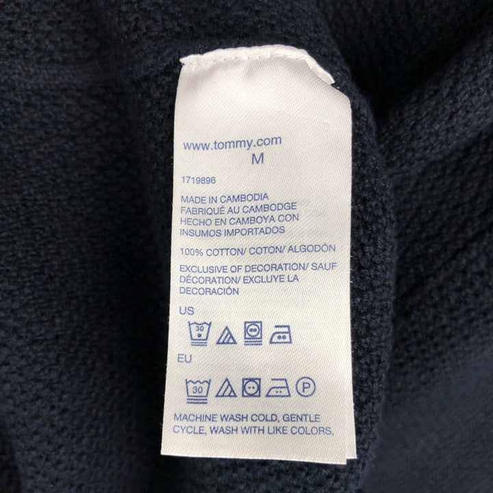 Tommy Hilfiger Cotton Knit Sweater, Women's Size M cotton navy blue type Vintage Second Hand