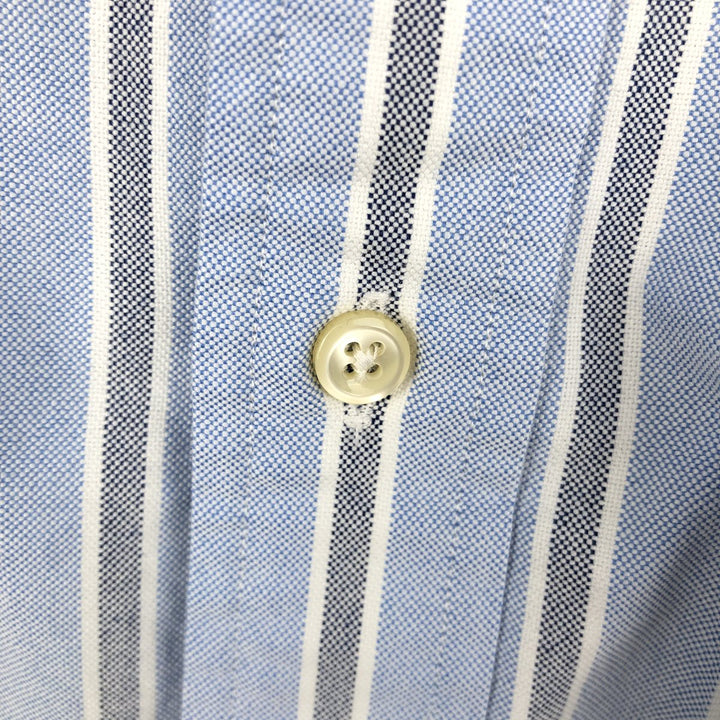 Ralph Lauren YARMOUTH Multi-stripe Long Sleeve Button-down Striped Shirt, Men's L size cotton Blue type light blue Vintage Second Hand