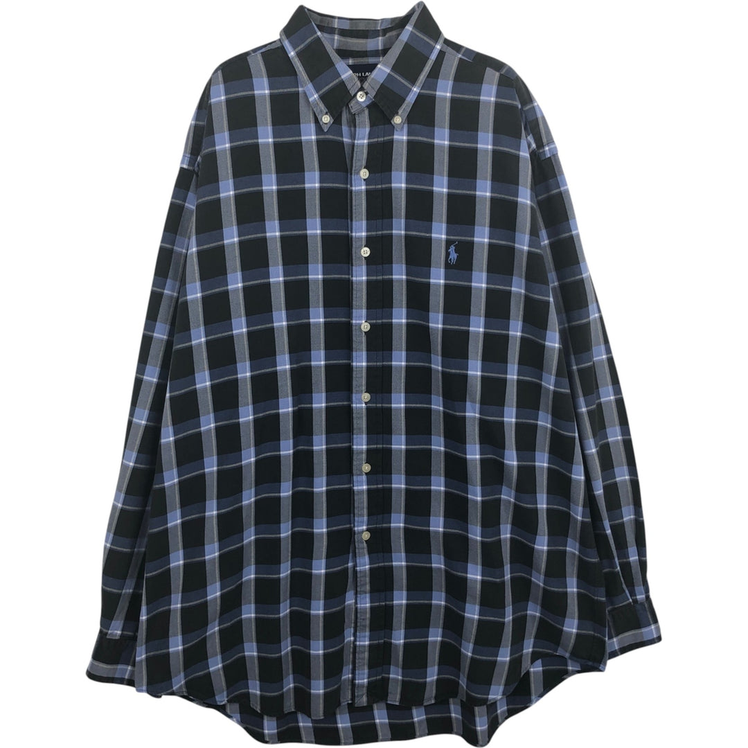 Ralph Lauren RALPH LAUREN GOLF TILDEN long sleeve button down shirt men's size L cotton black type Vintage Second Hand