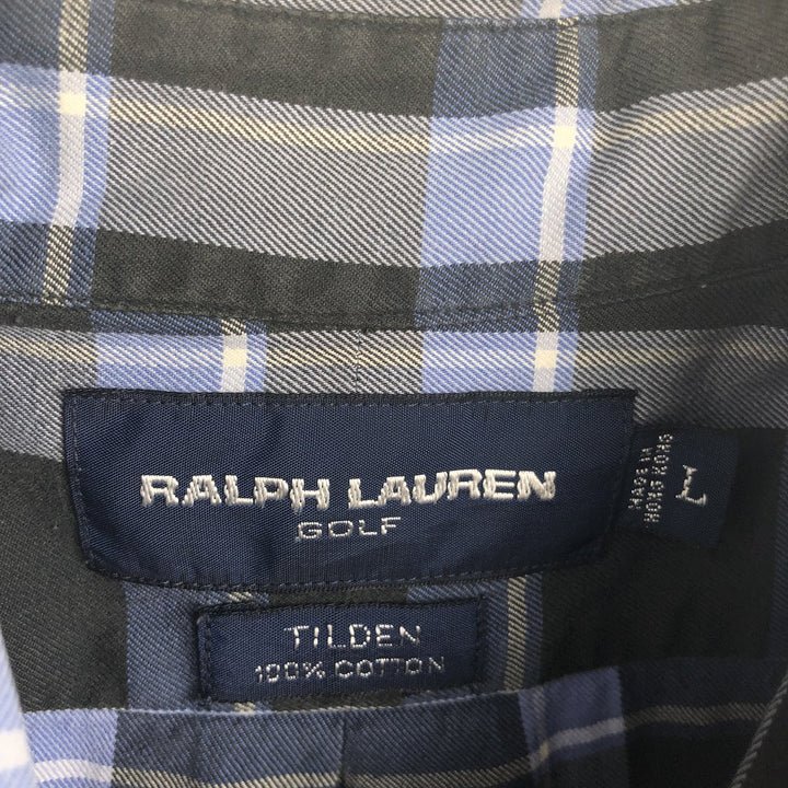 Ralph Lauren RALPH LAUREN GOLF TILDEN long sleeve button down shirt men's size L cotton black type Vintage Second Hand