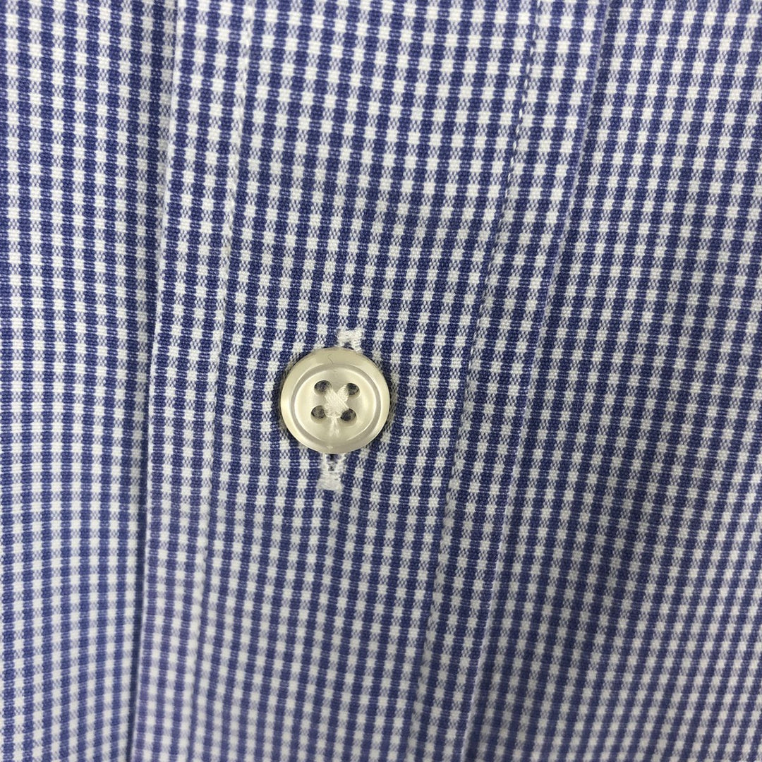 Ralph Lauren BLAKE Gingham Check Long Sleeve Button-Down Check Shirt, Men's Size L cotton blue type Vintage Second Hand