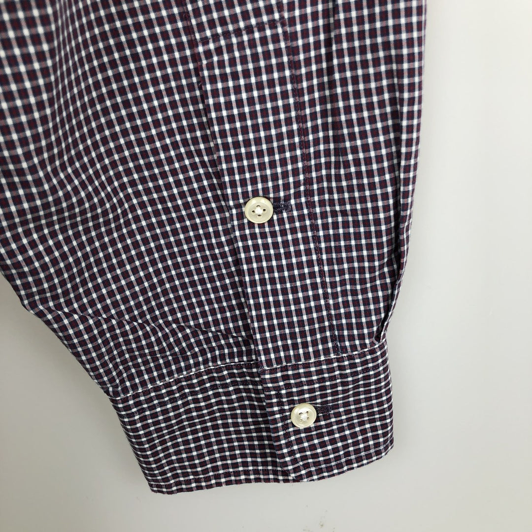 Ralph Lauren BLAKE long sleeve button down check shirt, men's XL size cotton red type Vintage Second Hand