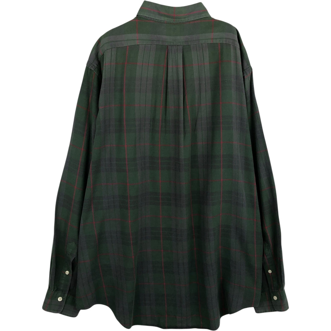 Ralph Lauren long sleeve button down check shirt, men's XXL size cotton green type Vintage Second Hand