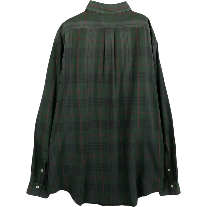 Ralph Lauren long sleeve button down check shirt, men's XXL size cotton green type Vintage Second Hand