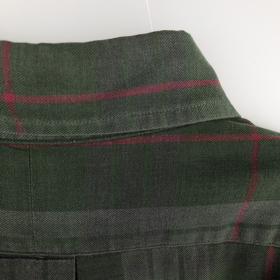 Ralph Lauren long sleeve button down check shirt, men's XXL size cotton green type Vintage Second Hand