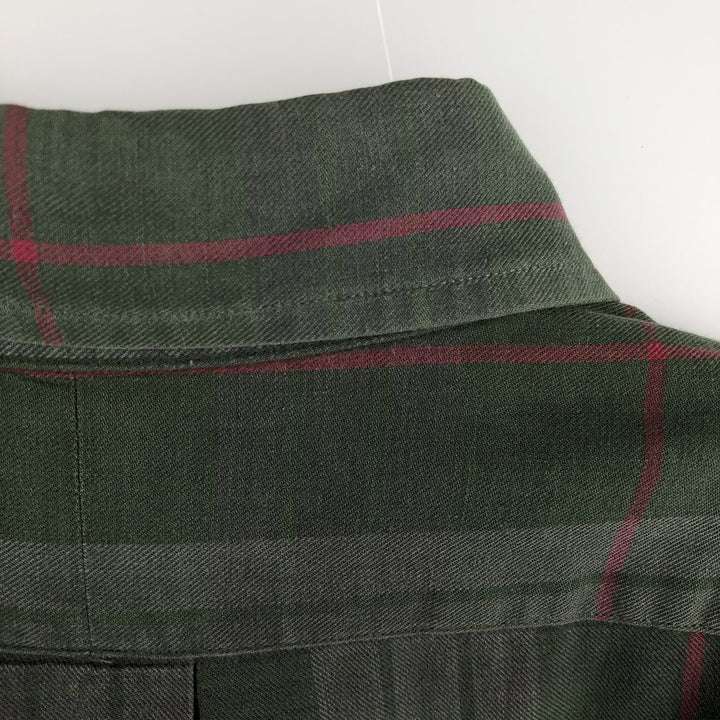 Ralph Lauren long sleeve button down check shirt, men's XXL size cotton green type Vintage Second Hand