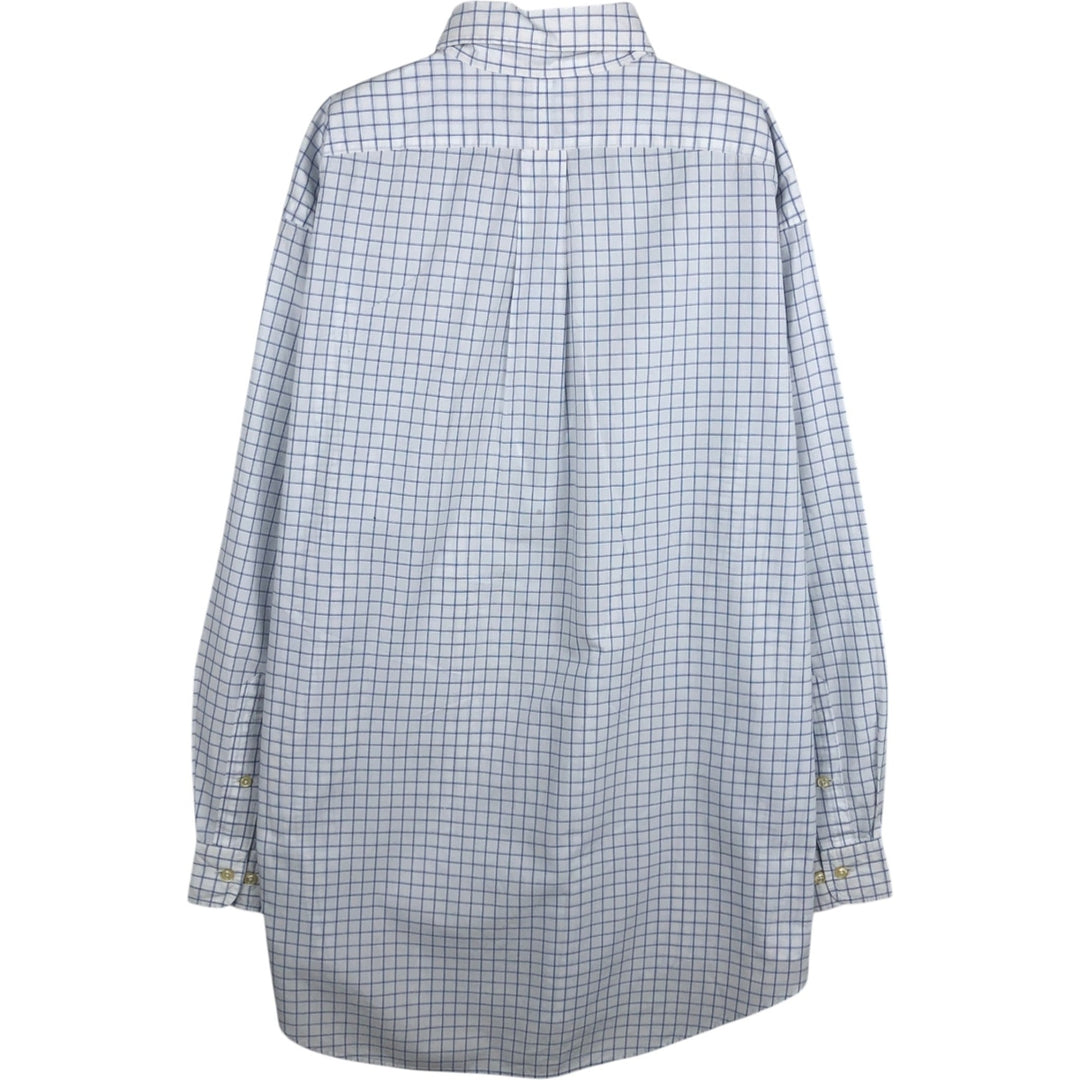Ralph Lauren YARMOUTH Check Pattern Long-Sleeve Button-Down Shirt, Men's Size L (approx.) cotton white type Vintage Second Hand