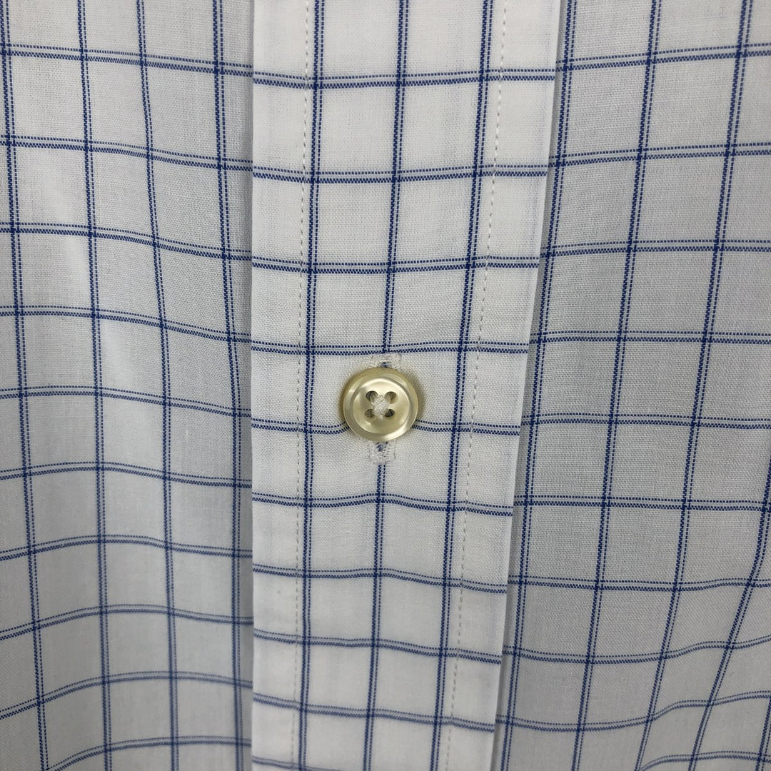 Ralph Lauren YARMOUTH Check Pattern Long-Sleeve Button-Down Shirt, Men's Size L (approx.) cotton white type Vintage Second Hand