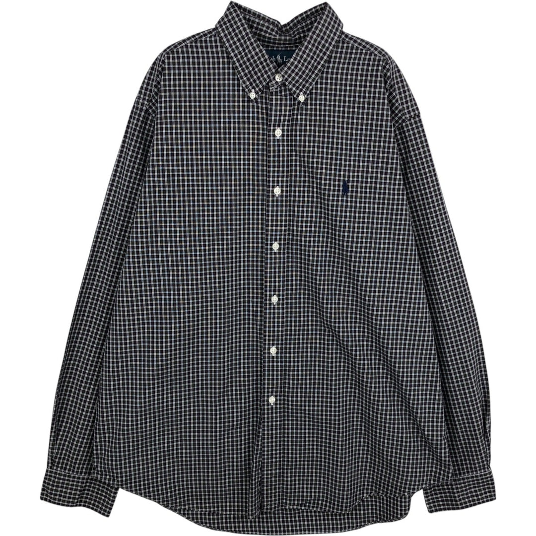 Ralph Lauren Classic Fit Long Sleeve Button Down Check Shirt Men's XL cotton black type Vintage Second Hand