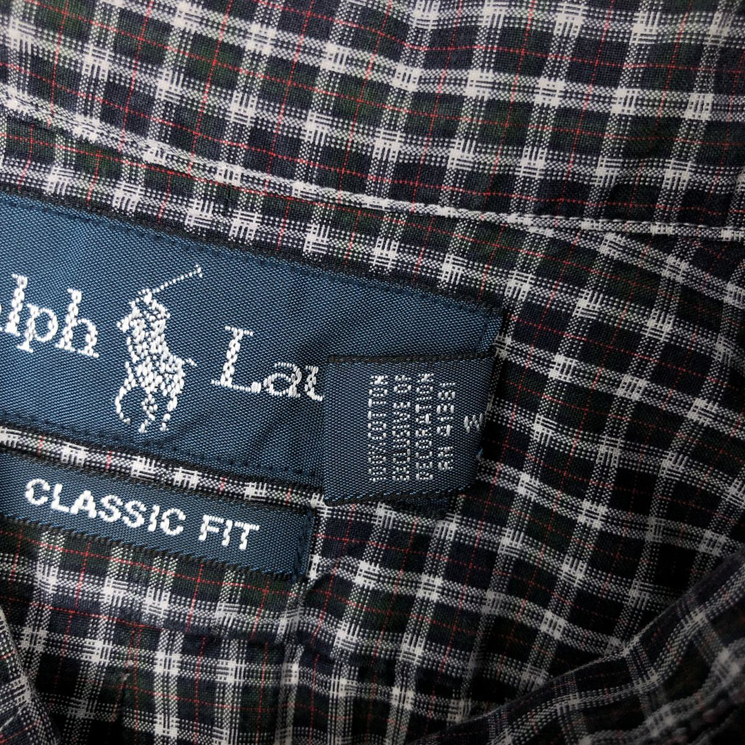 Ralph Lauren Classic Fit Long Sleeve Button Down Check Shirt Men's XL cotton black type Vintage Second Hand