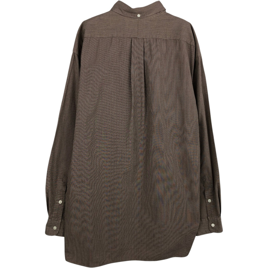 Ralph Lauren MCMEEL long-sleeved button-down check shirt, men's size L cotton brown type Vintage Second Hand