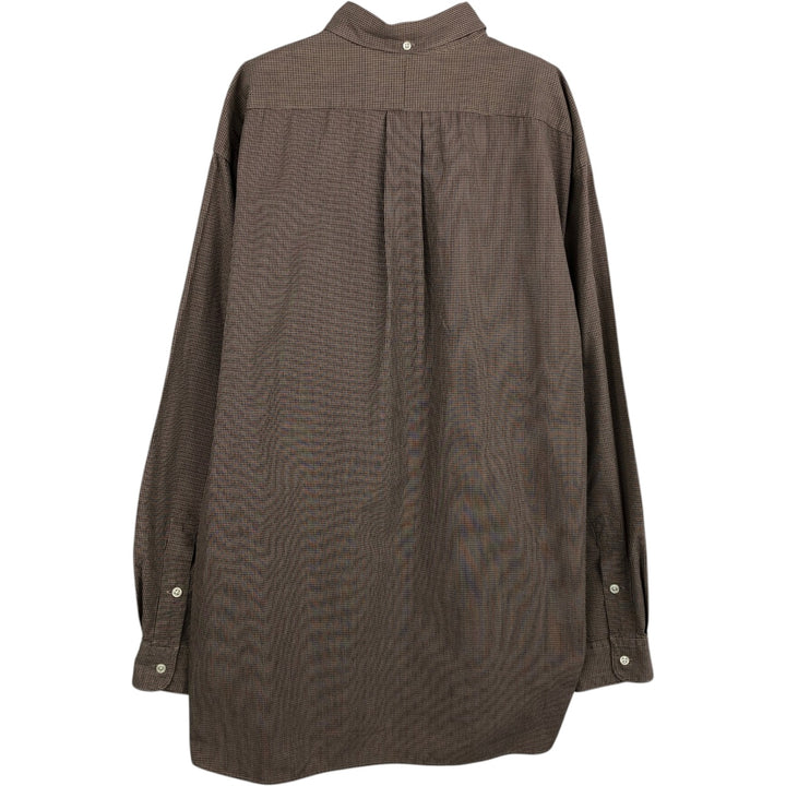 Ralph Lauren MCMEEL long-sleeved button-down check shirt, men's size L cotton brown type Vintage Second Hand