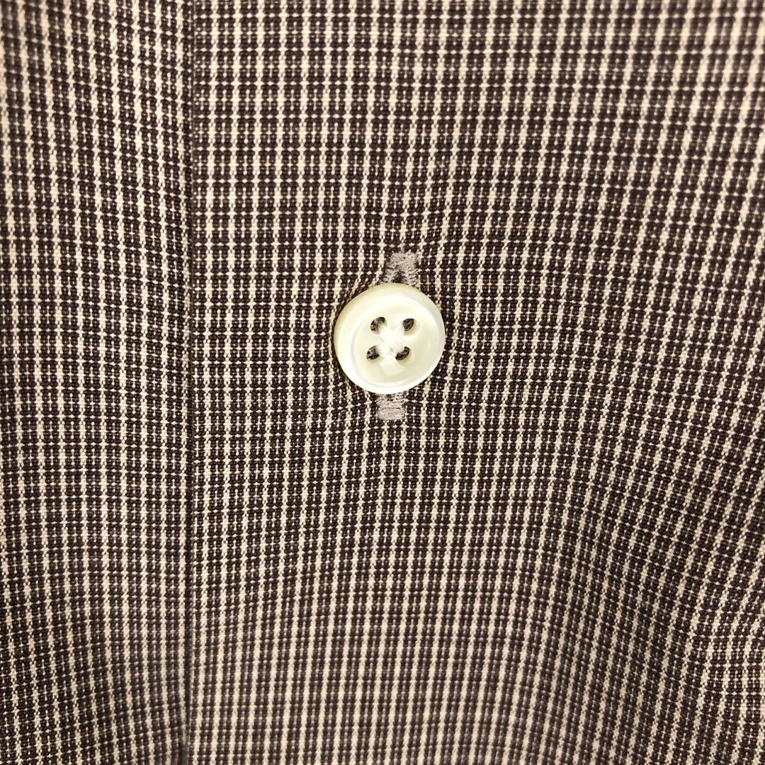 Ralph Lauren MCMEEL long-sleeved button-down check shirt, men's size L cotton brown type Vintage Second Hand