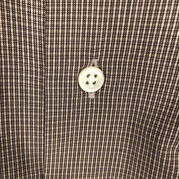 Ralph Lauren MCMEEL long-sleeved button-down check shirt, men's size L cotton brown type Vintage Second Hand