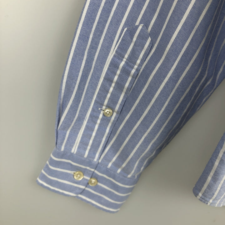 Ralph Lauren Classic Fit Long Sleeve Button Down Striped Shirt, Men's Size L cotton black type Vintage Second Hand