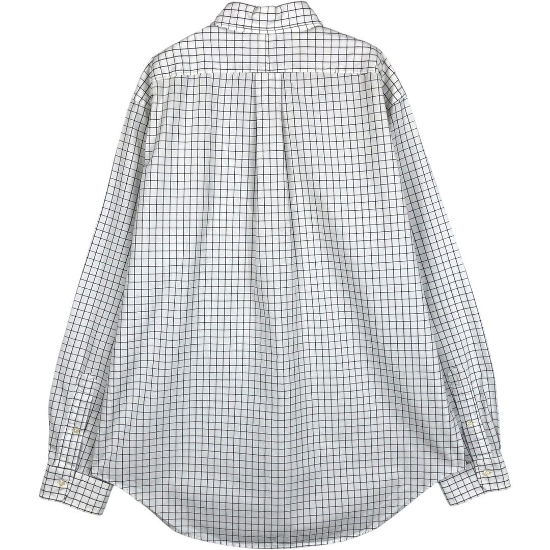Ralph Lauren Classic Fit Long Sleeve Button Down Check Shirt Men's Size L cotton white type Vintage Second Hand