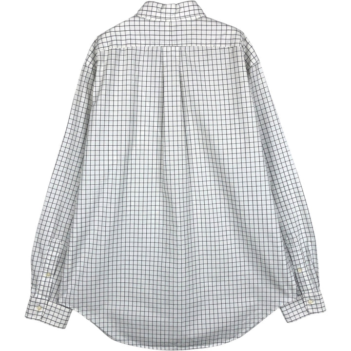 Ralph Lauren Classic Fit Long Sleeve Button Down Check Shirt Men's Size L cotton white type Vintage Second Hand