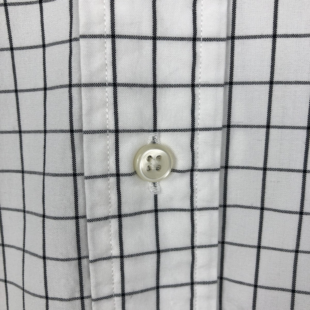 Ralph Lauren Classic Fit Long Sleeve Button Down Check Shirt Men's Size L cotton white type Vintage Second Hand