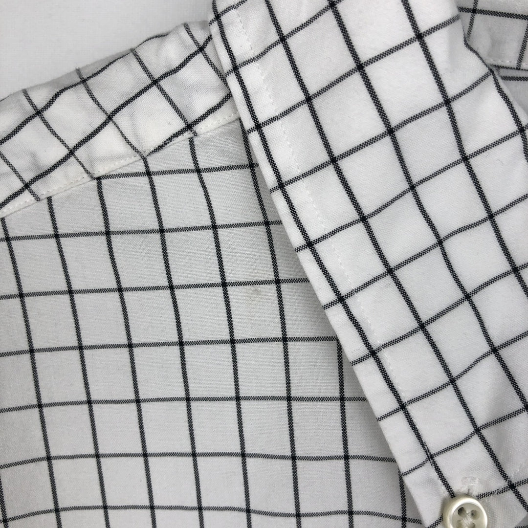 Ralph Lauren Classic Fit Long Sleeve Button Down Check Shirt Men's Size L cotton white type Vintage Second Hand