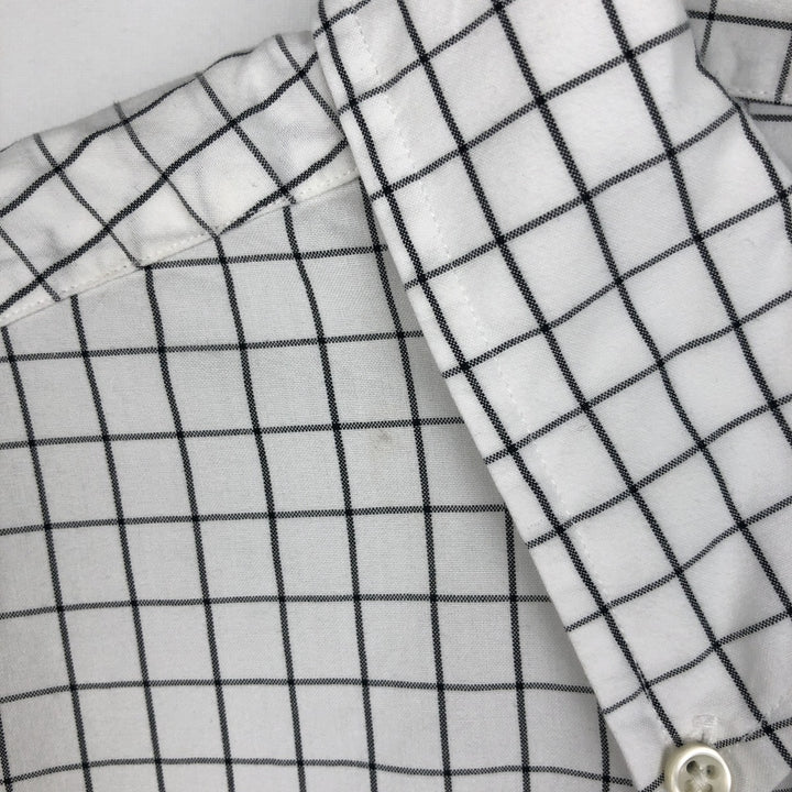 Ralph Lauren Classic Fit Long Sleeve Button Down Check Shirt Men's Size L cotton white type Vintage Second Hand
