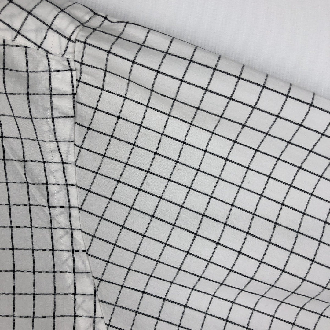 Ralph Lauren Classic Fit Long Sleeve Button Down Check Shirt Men's Size L cotton white type Vintage Second Hand