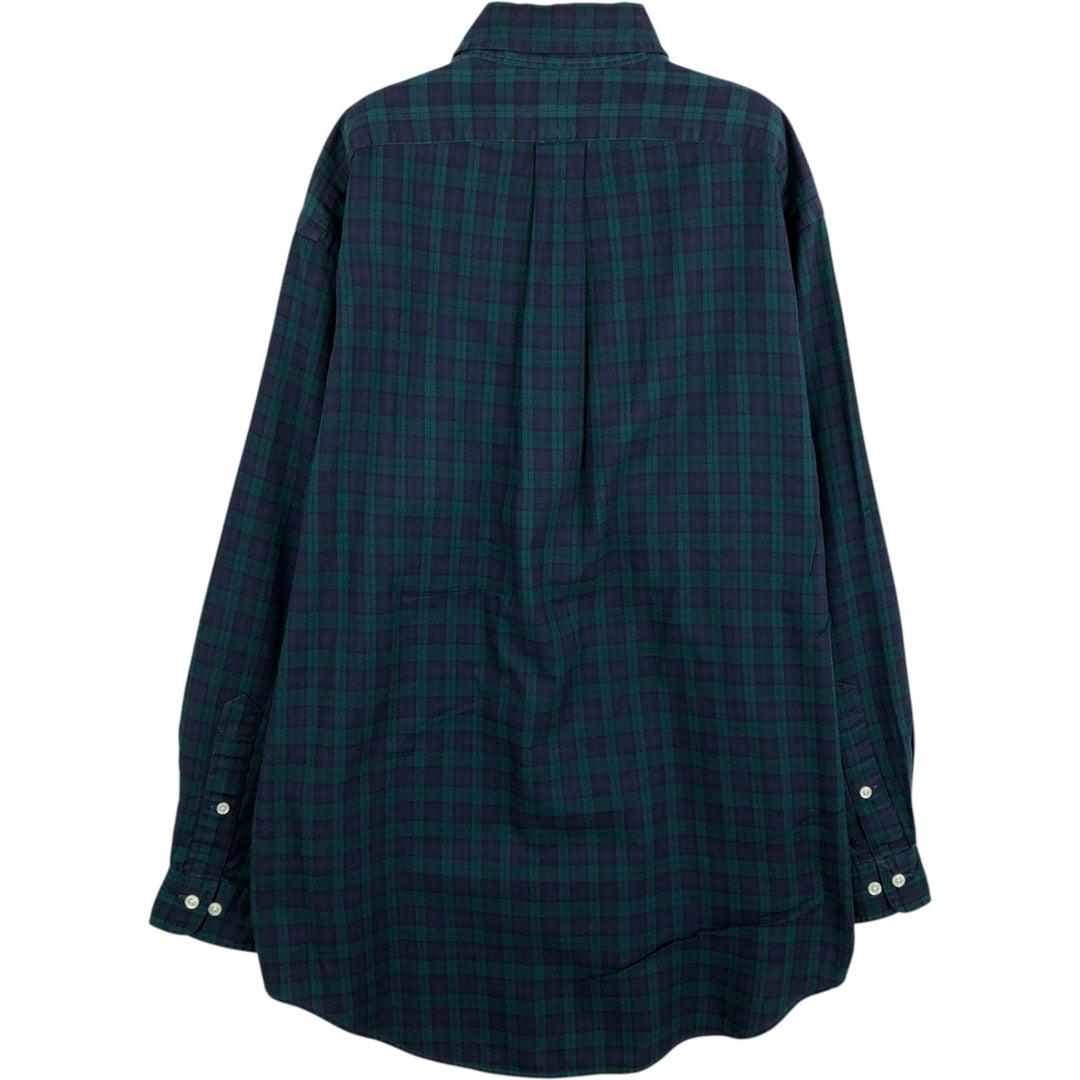 Ralph Lauren YARMOUTH Check Pattern Long-Sleeve Button-Down Shirt, Men's Size M (approx.) cotton green type Vintage Second Hand