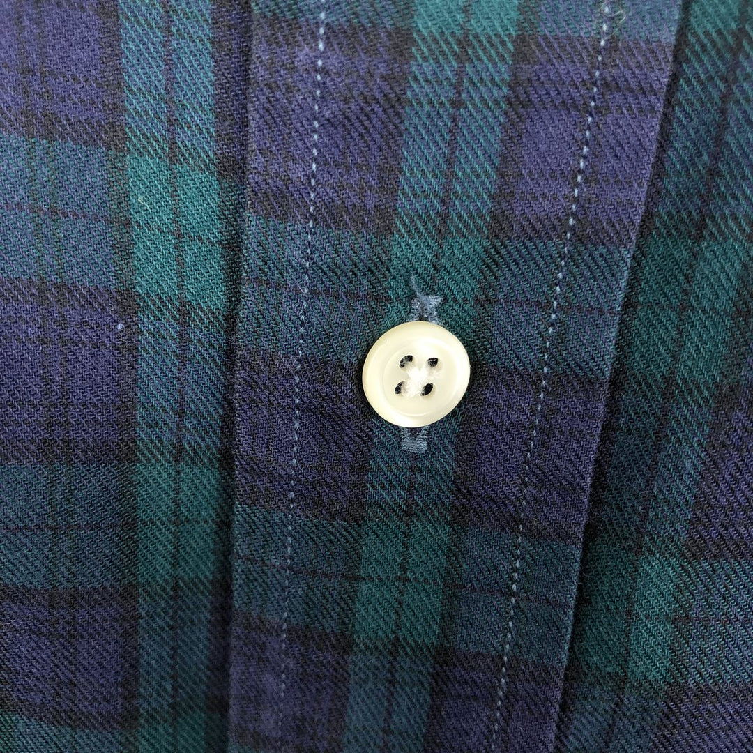 Ralph Lauren YARMOUTH Check Pattern Long-Sleeve Button-Down Shirt, Men's Size M (approx.) cotton green type Vintage Second Hand